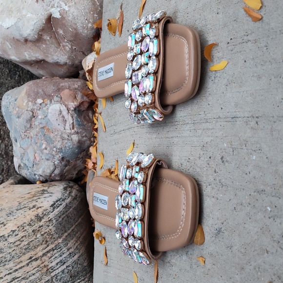 Steve Madden Malina Rhinestone Slide Sandals. Padded. Women's Size 7.5. No Box. - Picture 2 of 12